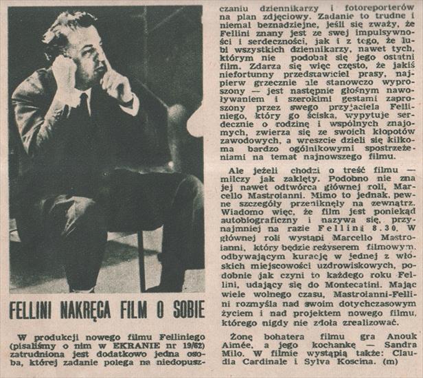 1-9 - 8,5 Osiem i pół, 1963, reż. Federico Fellini Marcello Mas... Barbara Steele, Guido Alberti. Ekran nr 34, 26 VIII 1962.jpg